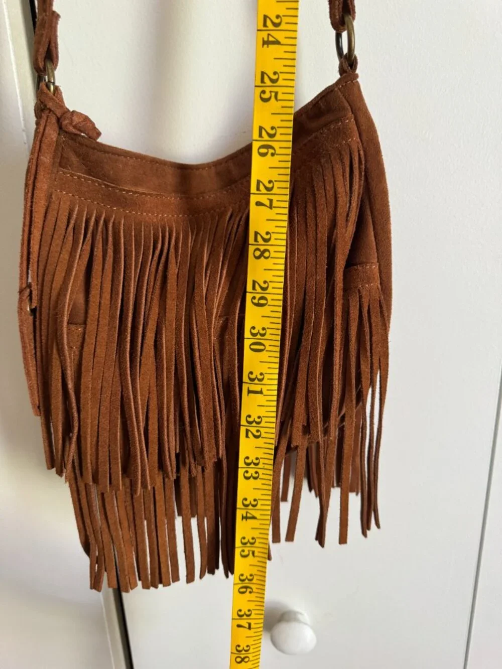 Mossimo Brown Fringe Crossbody Bag Boho Western Shoulder Purse